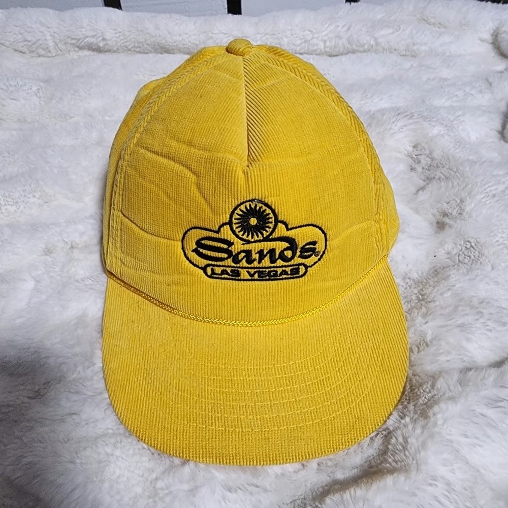 Sands‎ Las Vegas Casino Retro Yellow Corduroy Snapback Hat One Size Casino